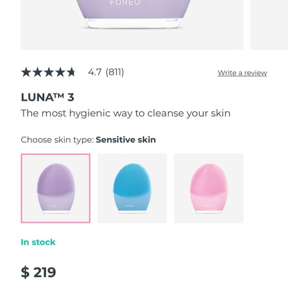 FOREO LUNA 3 Facial Cleansing & Firming Massage Device, + 0.67 fl oz Foaming - Picture 2 of 4